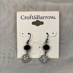 Croft & Barrow Black and Silver Dangle Earrings